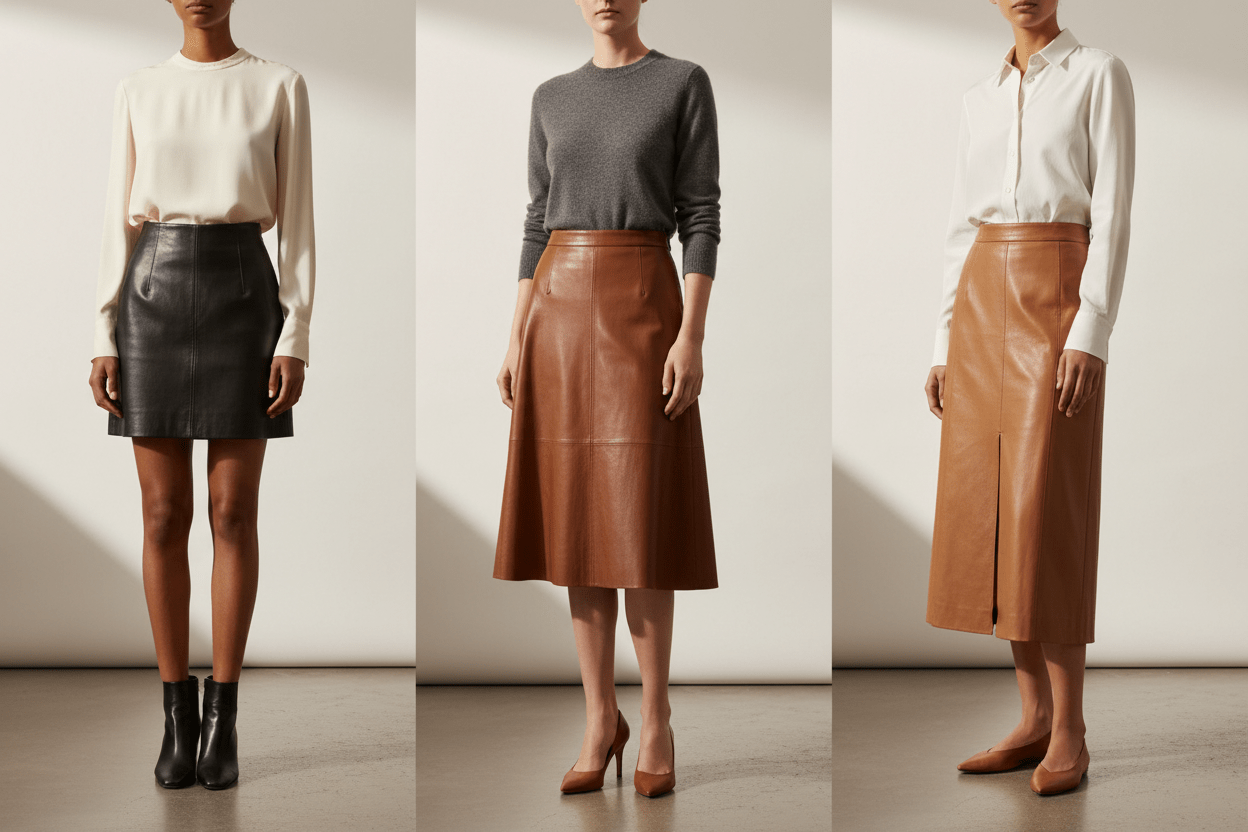 Women's Leather Skirts Style Guide 2026: Mini, Midi & Maxi - How to Choose & Style - Kamercio