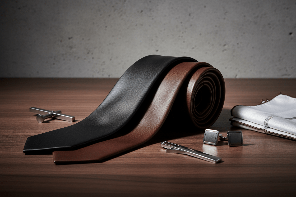 Leather Tie - Kamercio