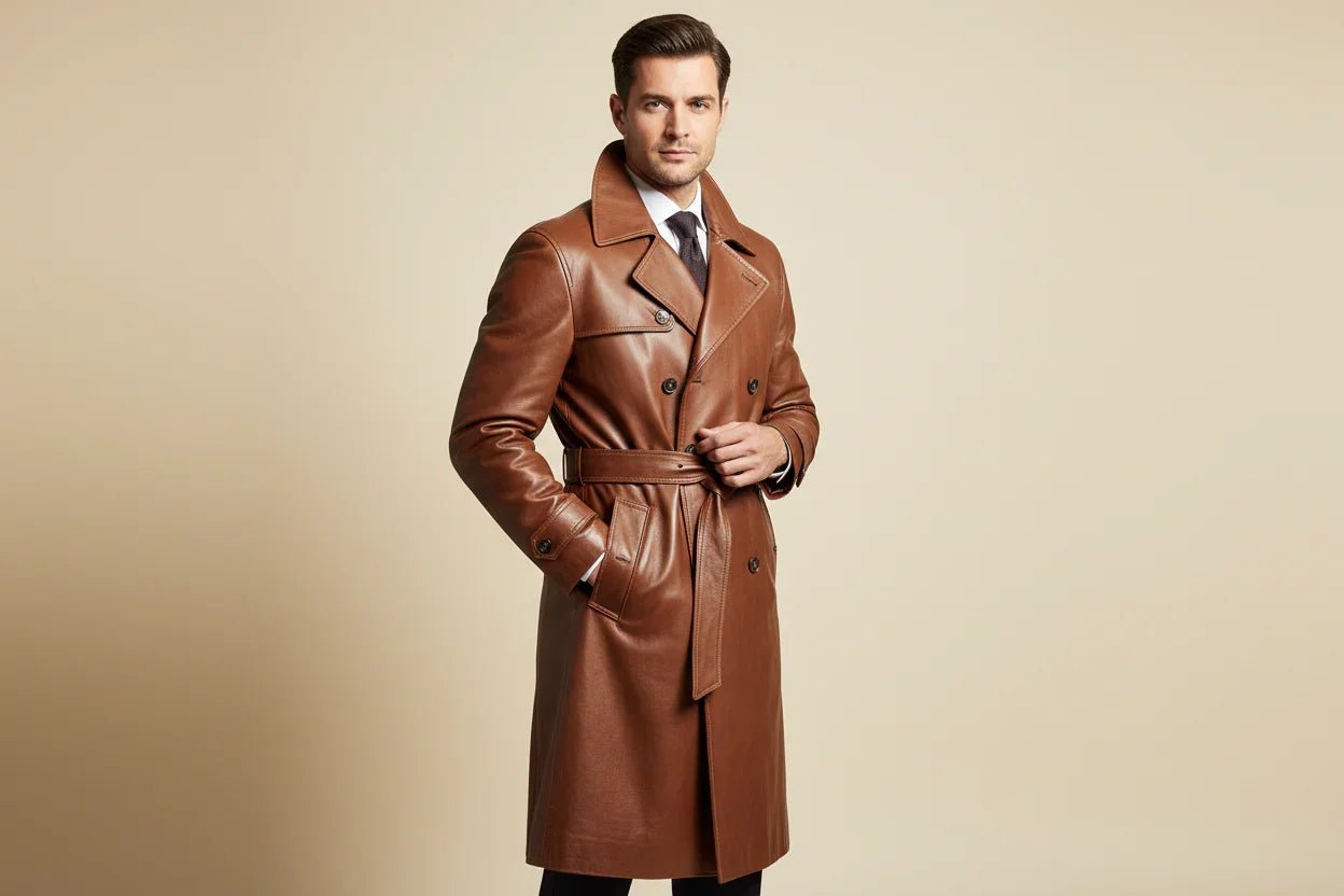 Mens Leather Coat - Kamercio