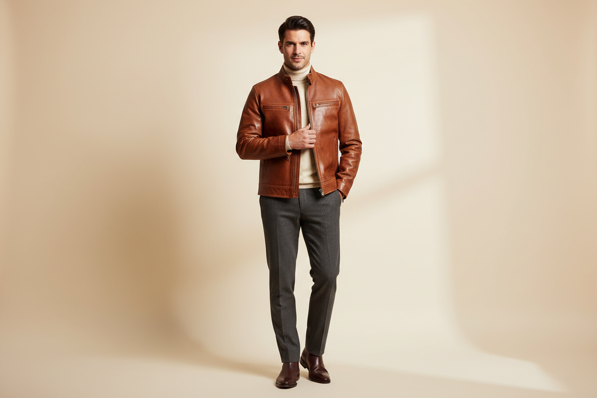 Mens Leather Jacket - Kamercio