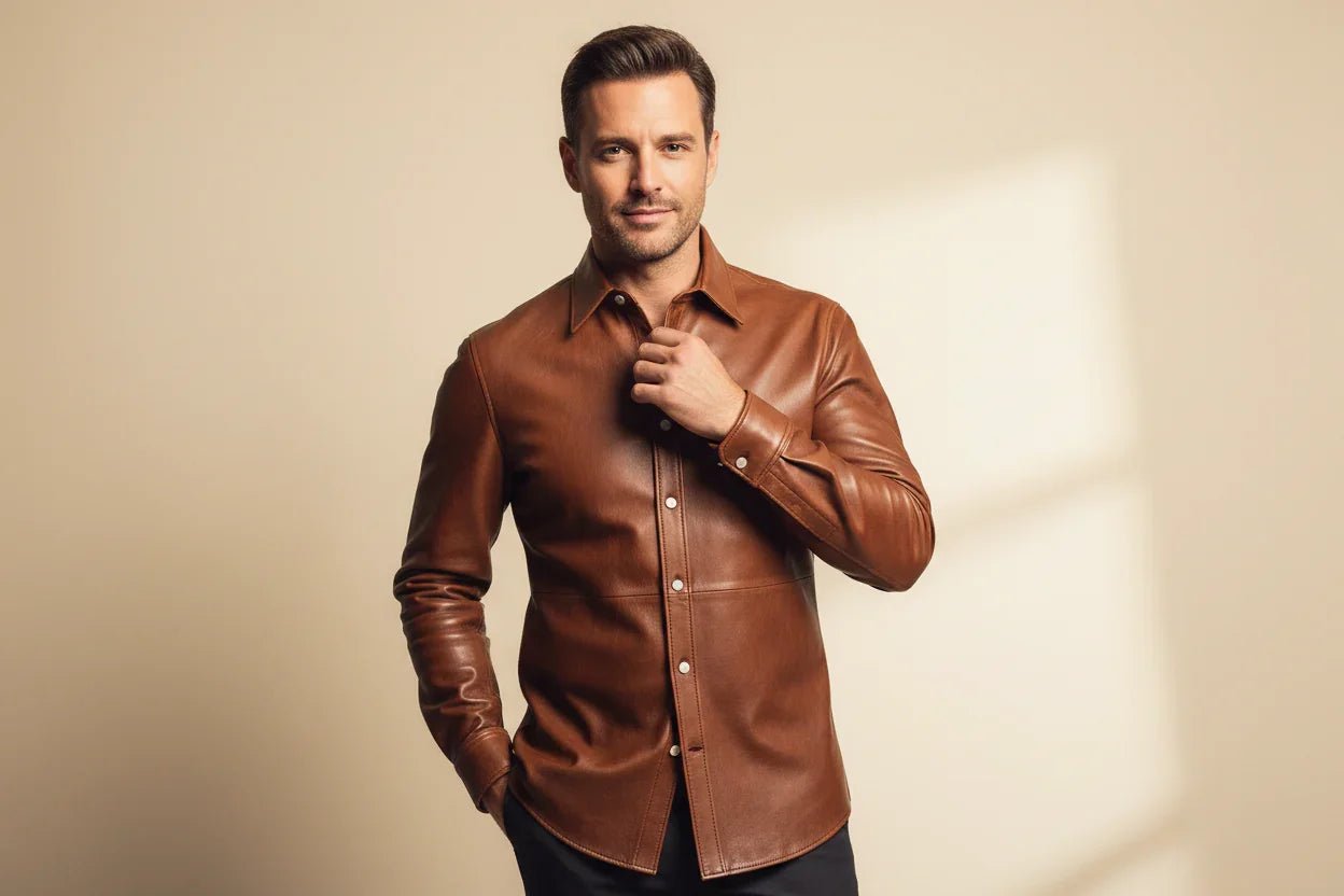 Mens Leather Shirt - Kamercio