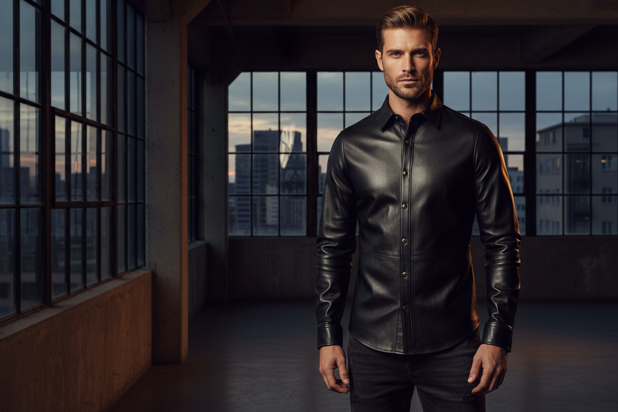 Mens Leather Shirt