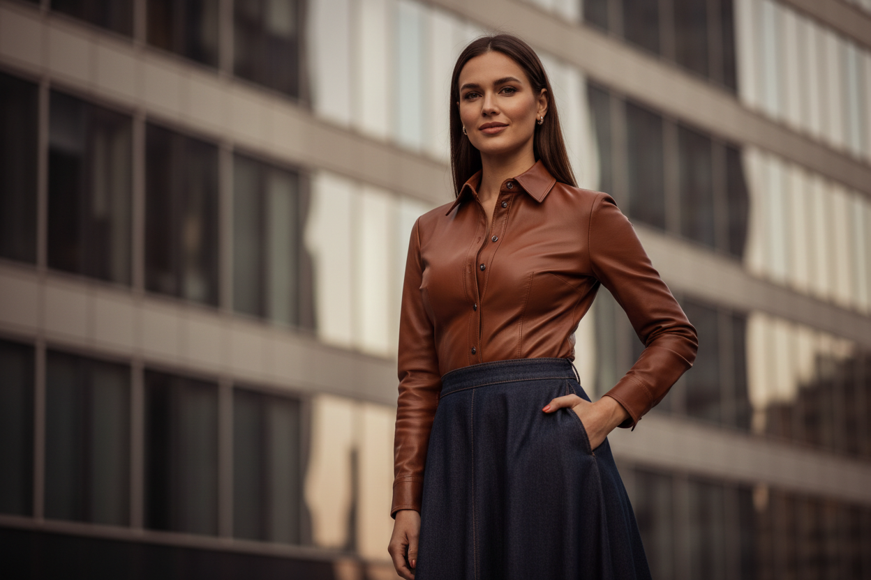 Womens Leather Shirt