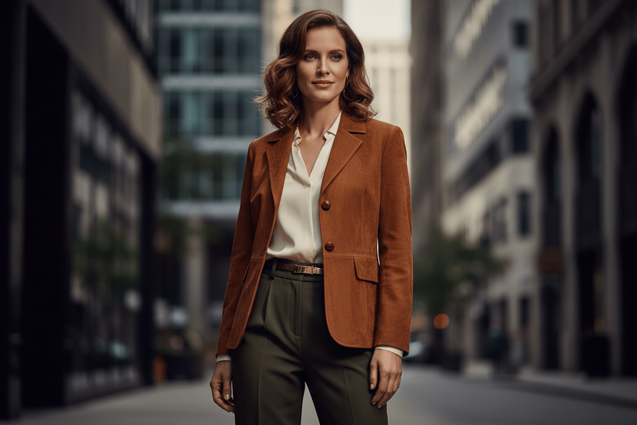 Womens Suede Jacket - Kamercio