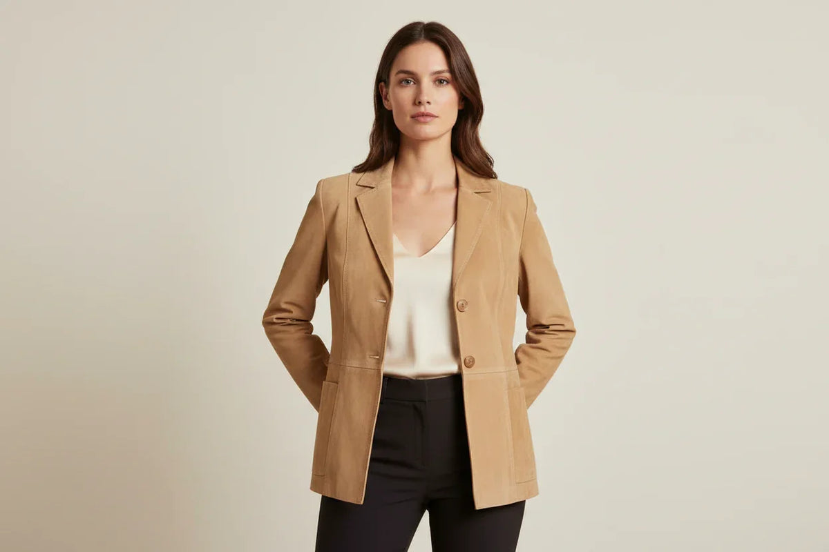 Womens Suede Jacket - Kamercio