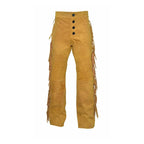 Men Beige Premium Original Suede Leather Fringe Pant