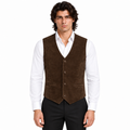 Men's Premium Dark Brown Original Suede Leather Vest Coat