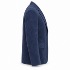 Men Premium Navy Blue Original Suede Leather Blazer