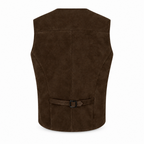 Men's Premium Dark Brown Original Suede Leather Vest Coat