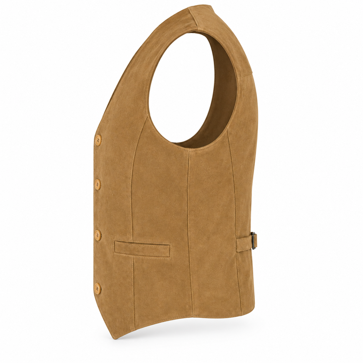 Men's Beige Premium Suede Leather Original Vest Coat