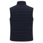 Men Navy Blue Premium Suede Original Leather Vest Coat