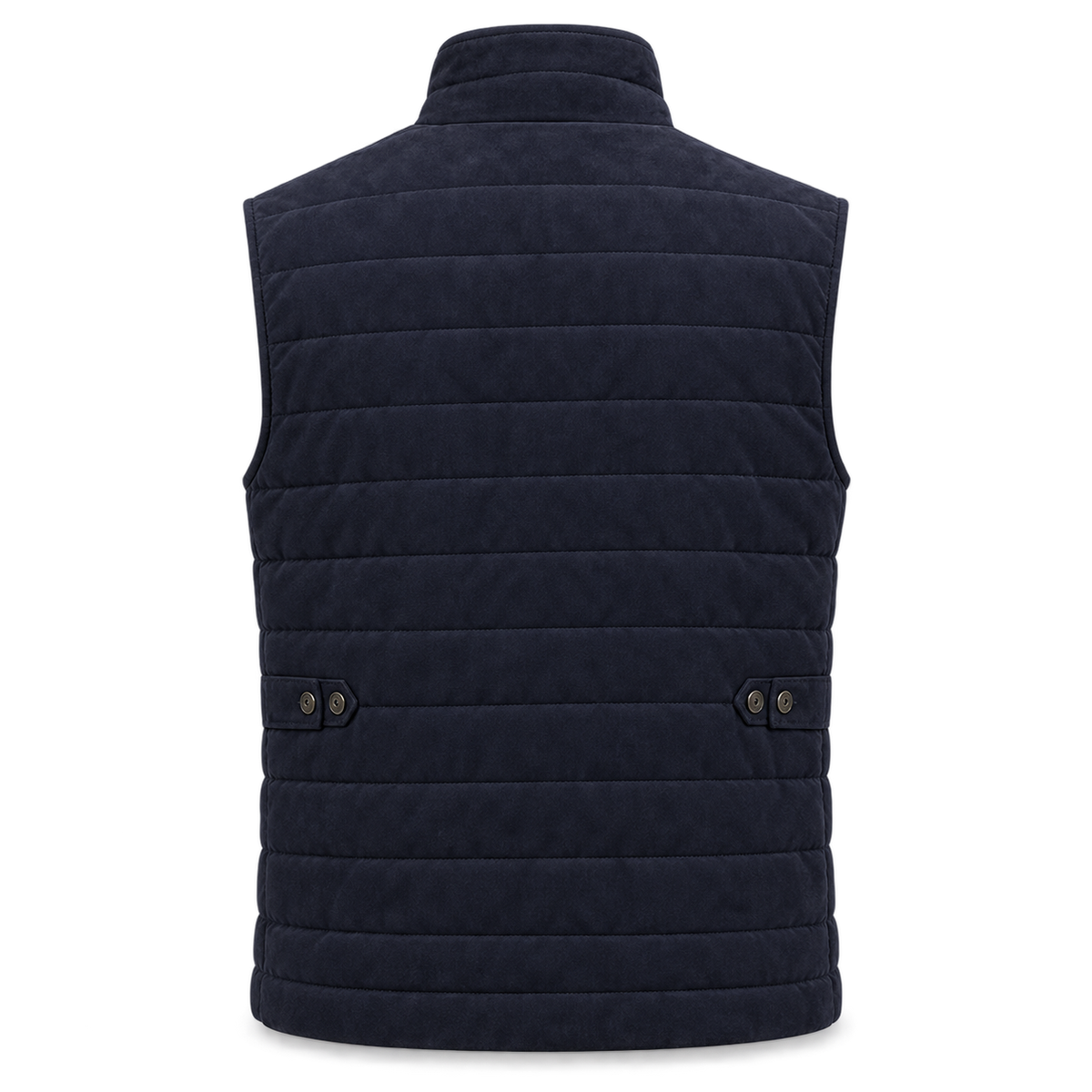 Men Navy Blue Premium Suede Original Leather Vest Coat