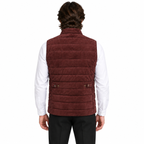 Men's Burgundy Quilted Premium Suede Leather Original Vest Coat