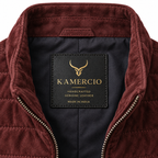 Men's Burgundy Quilted Premium Suede Leather Original Vest Coat