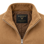 Men's Premium Beige Original Suede Leather Vest Coat