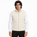 Men's Premium Beige Original Suede Leather Puffer Vest Coat