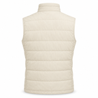 Men's Premium Beige Original Suede Leather Puffer Vest Coat