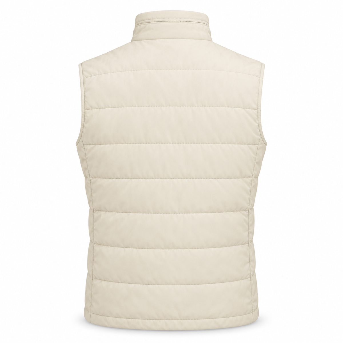 Men's Premium Beige Original Suede Leather Puffer Vest Coat