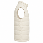 Men's Premium Beige Original Suede Leather Puffer Vest Coat
