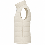 Men's Premium Beige Original Suede Leather Puffer Vest Coat