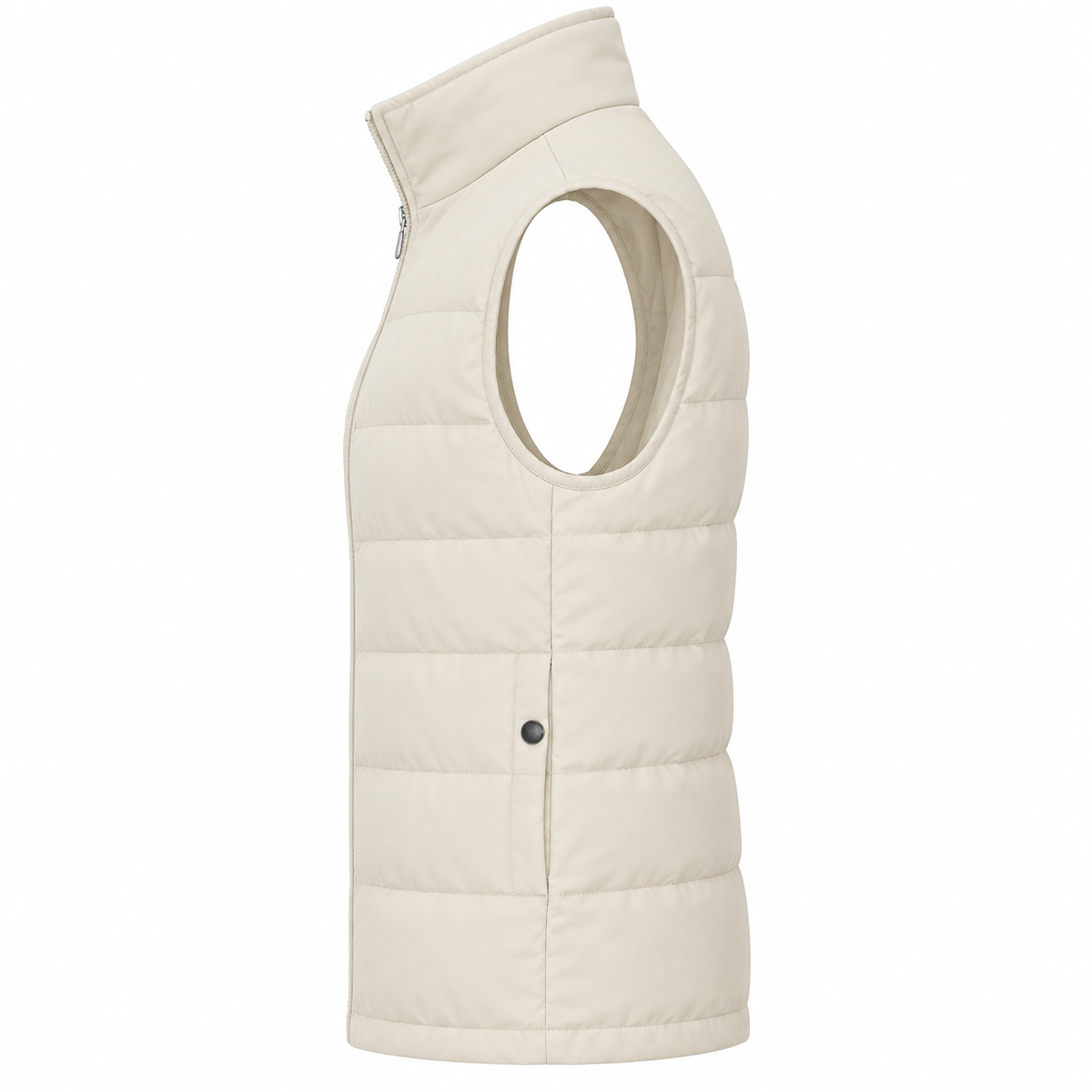 Men's Premium Beige Original Suede Leather Puffer Vest Coat