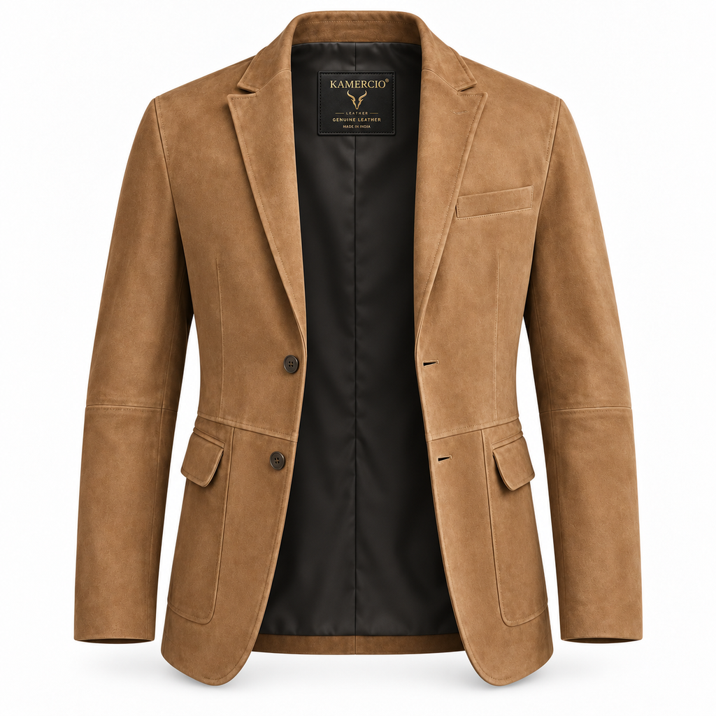 Men's Premium Brown Suede Original Leather Blazer