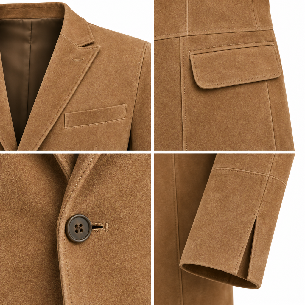 Men's Premium Brown Suede Original Leather Blazer