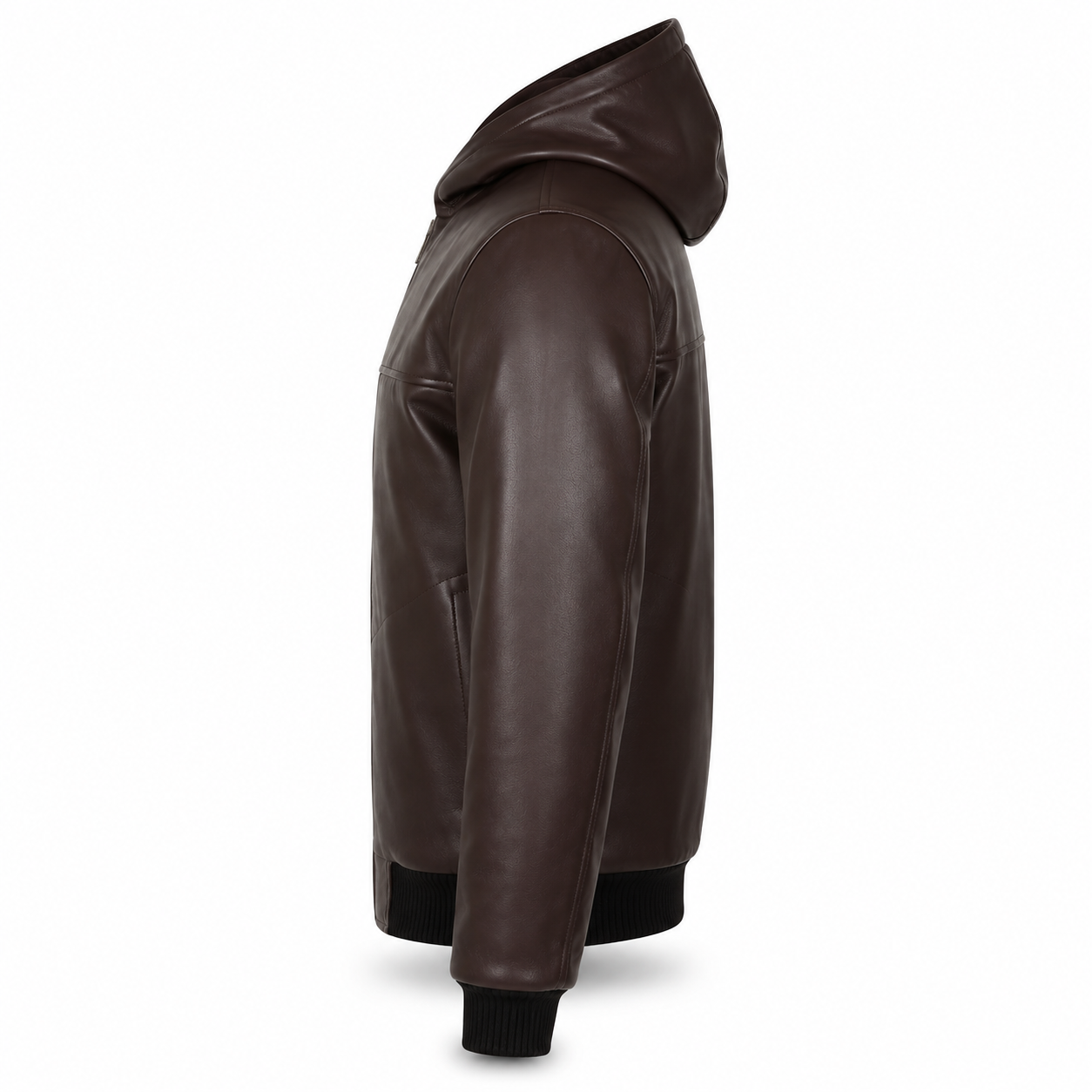 Men's Dark Brown Hooded Bomber Premium Original Leather Jacket