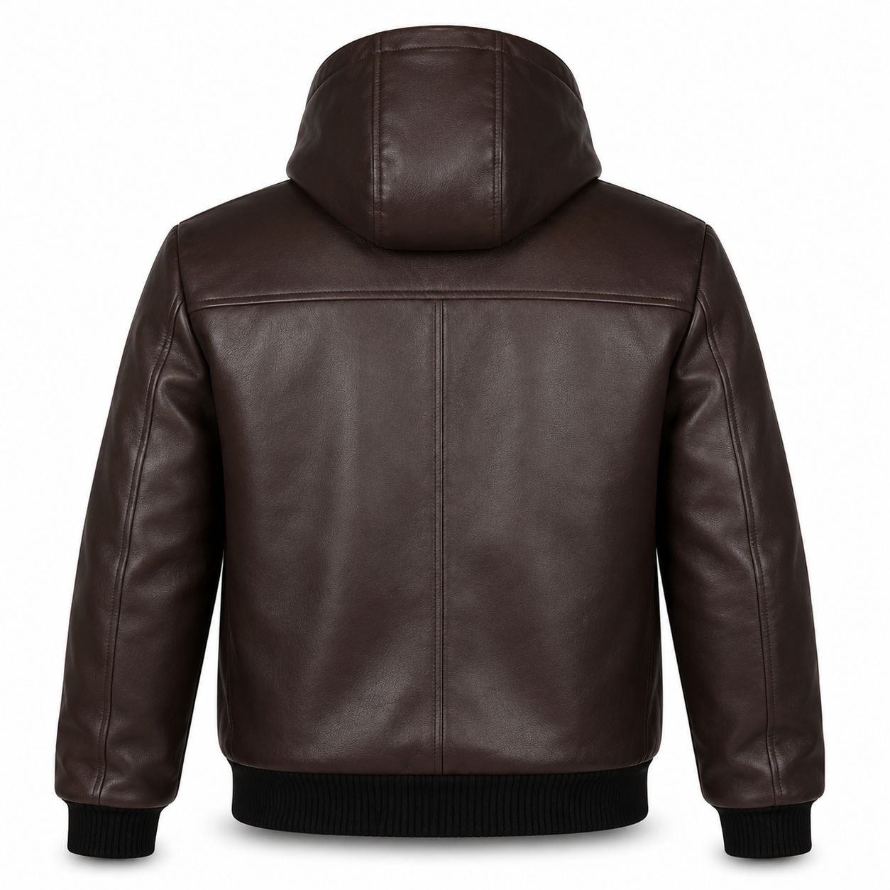 Men's Dark Brown Hooded Bomber Premium Original Leather Jacket