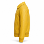 Men's Yellow Zip-Up Premium Original Leather Jacket