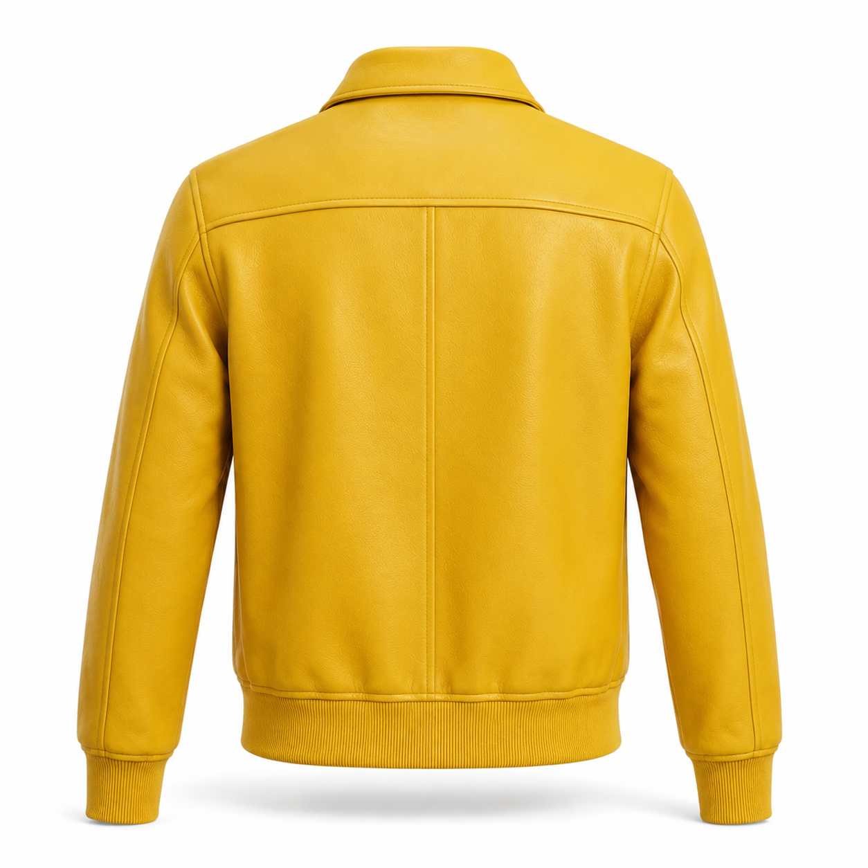 Men's Yellow Zip-Up Premium Original Leather Jacket