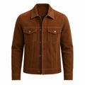 Men's Brown Original Suede Leather Shirt — Premium Leather
