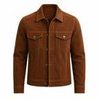 Men's Brown Original Suede Leather Shirt — Premium Leather