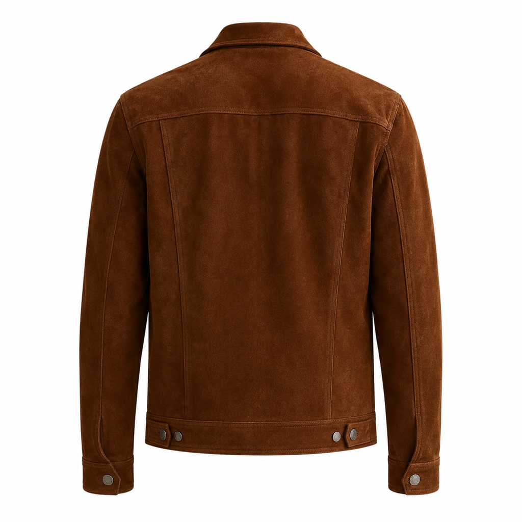 Men's Brown Original Suede Leather Shirt — Premium Leather