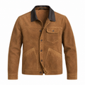 Men's Brown Original Suede Leather — Contrast Leather Collar