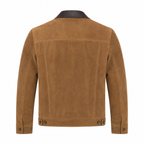 Men's Brown Original Suede Leather — Contrast Leather Collar