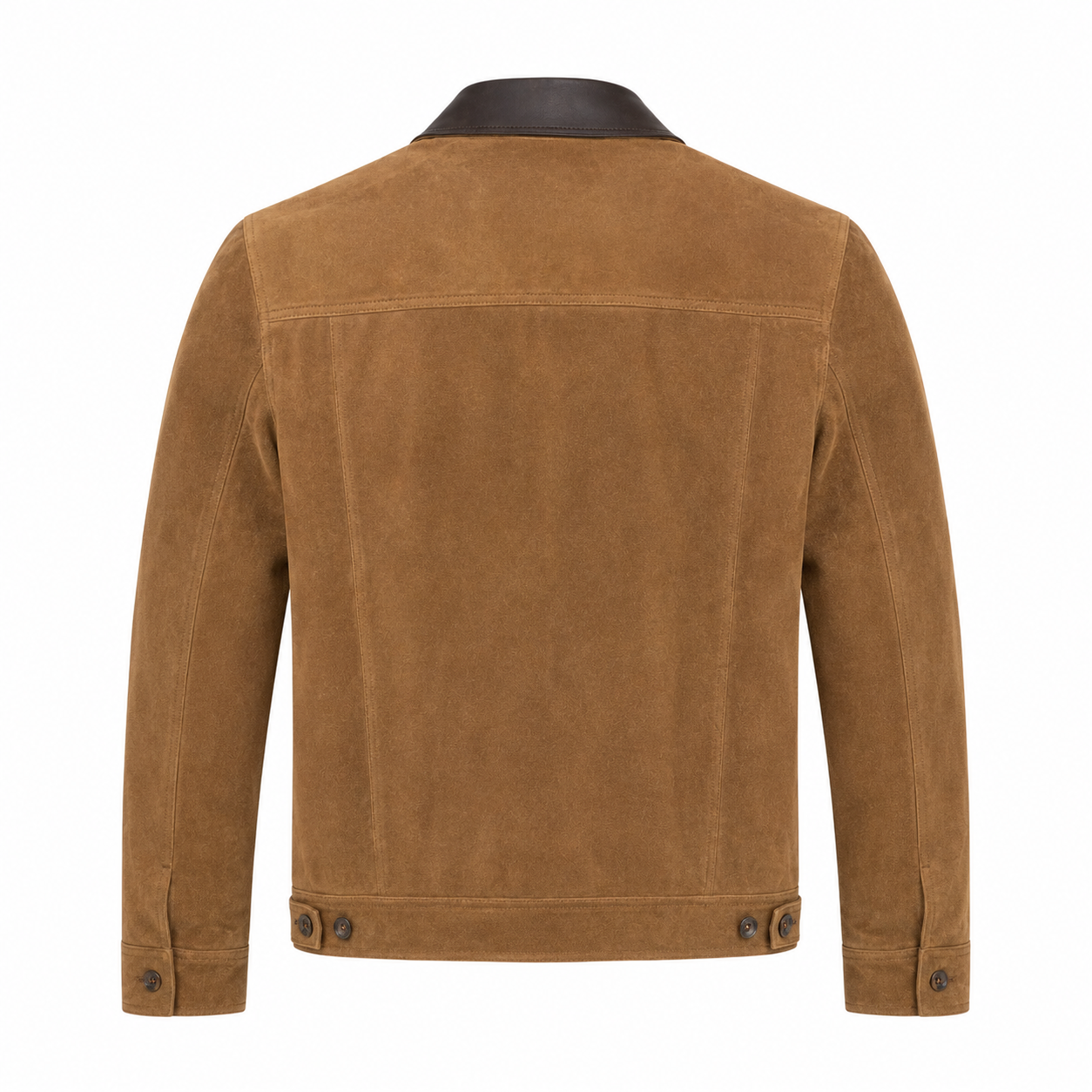 Men's Brown Original Suede Leather — Contrast Leather Collar