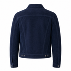 Men's Navy Blue Suede Leather Shirt  — Classic Western Style