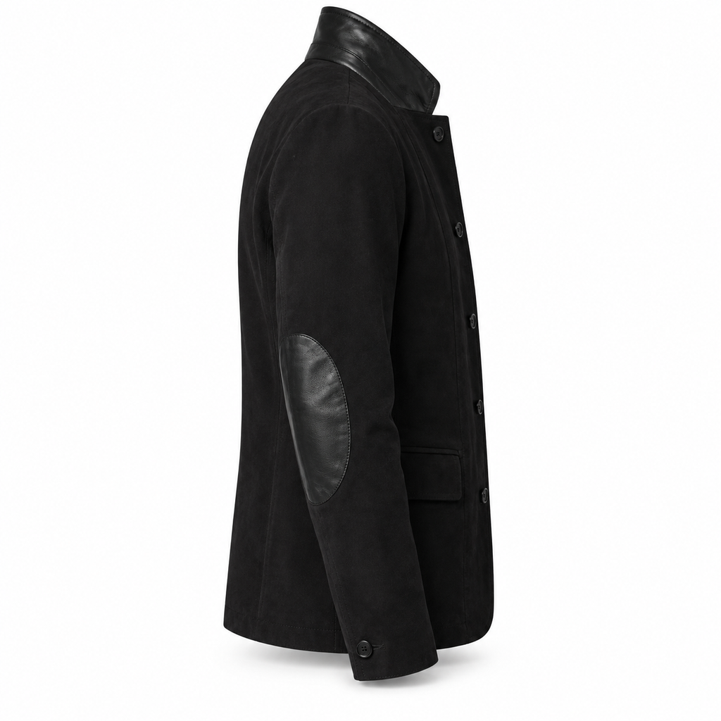 Men Black Original Suede Leather Premium Blazer