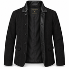 Men Black Original Suede Leather Premium Blazer