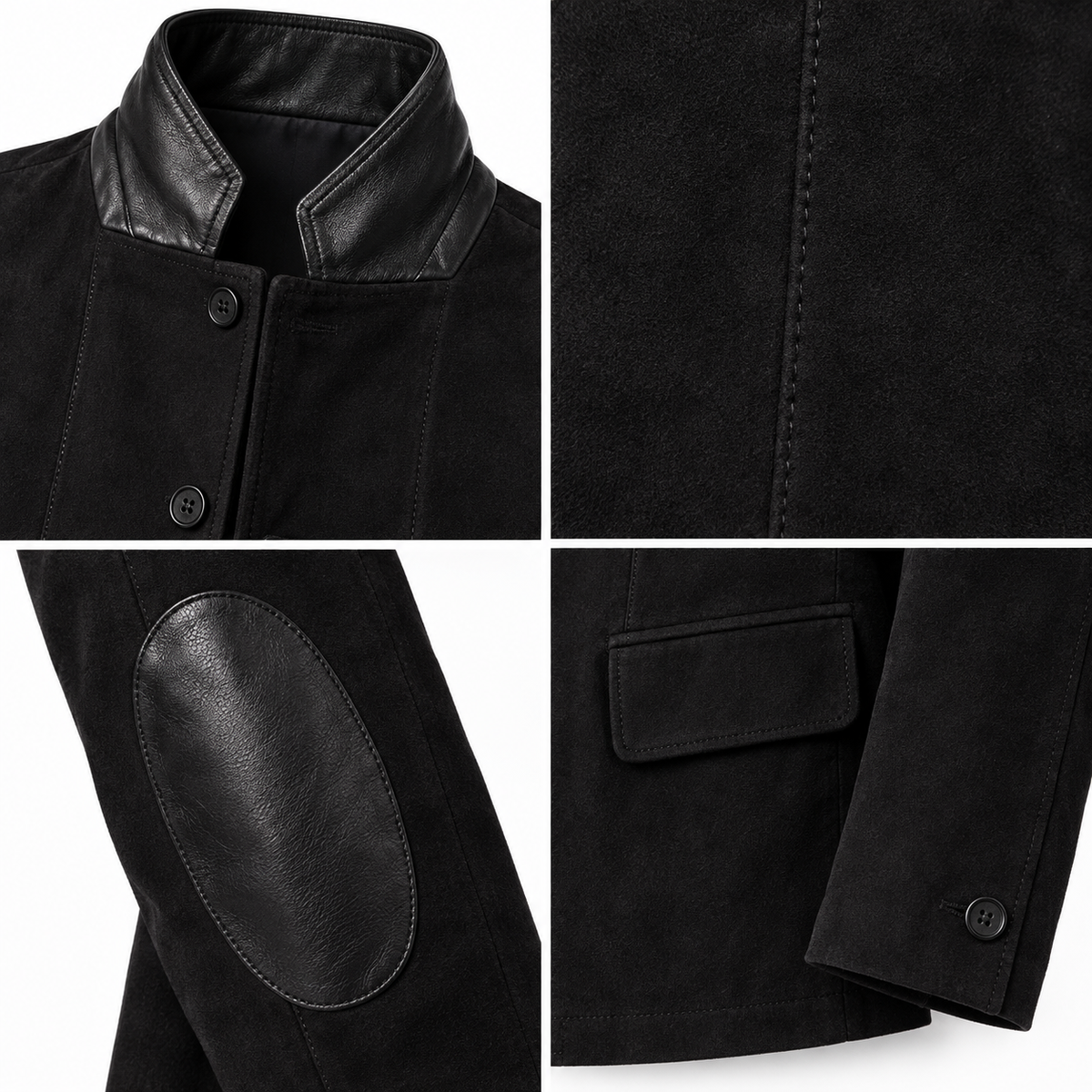 Men Black Original Suede Leather Premium Blazer