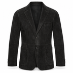 Men Premium Black Suede Original Leather Blazer