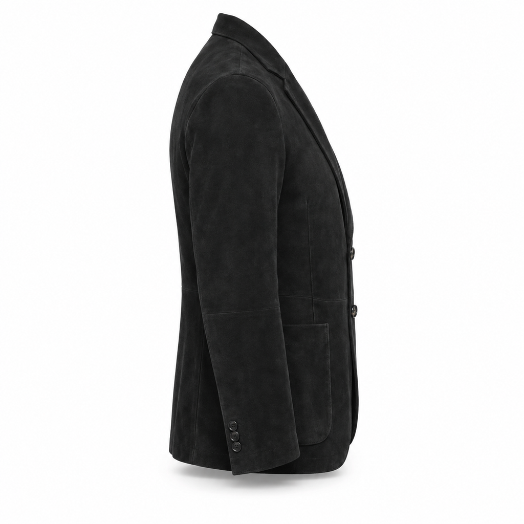 Men Premium Black Suede Original Leather Blazer