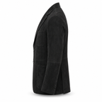 Men Premium Black Suede Original Leather Blazer
