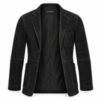 Men Premium Black Suede Original Leather Blazer