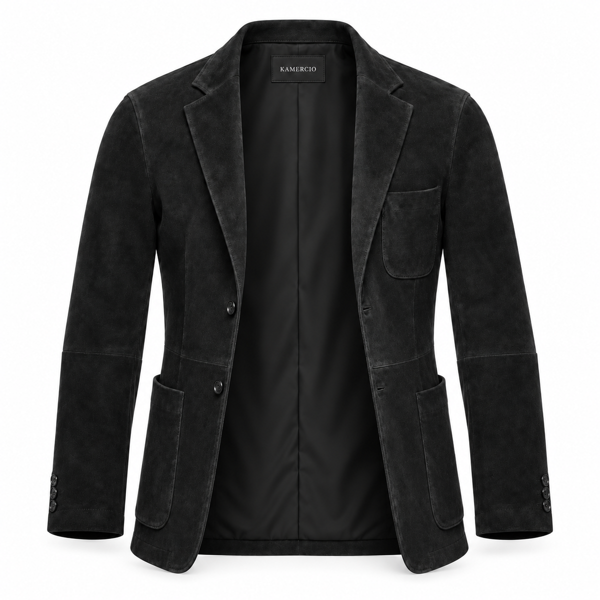Men Premium Black Suede Original Leather Blazer