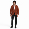 Men Brown Premium Suede Leather Original Blazer