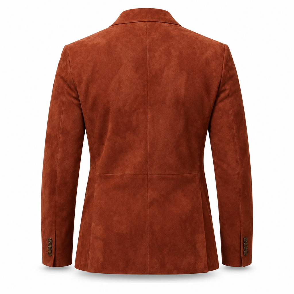 Men Brown Premium Suede Leather Original Blazer