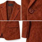 Men Brown Premium Suede Leather Original Blazer