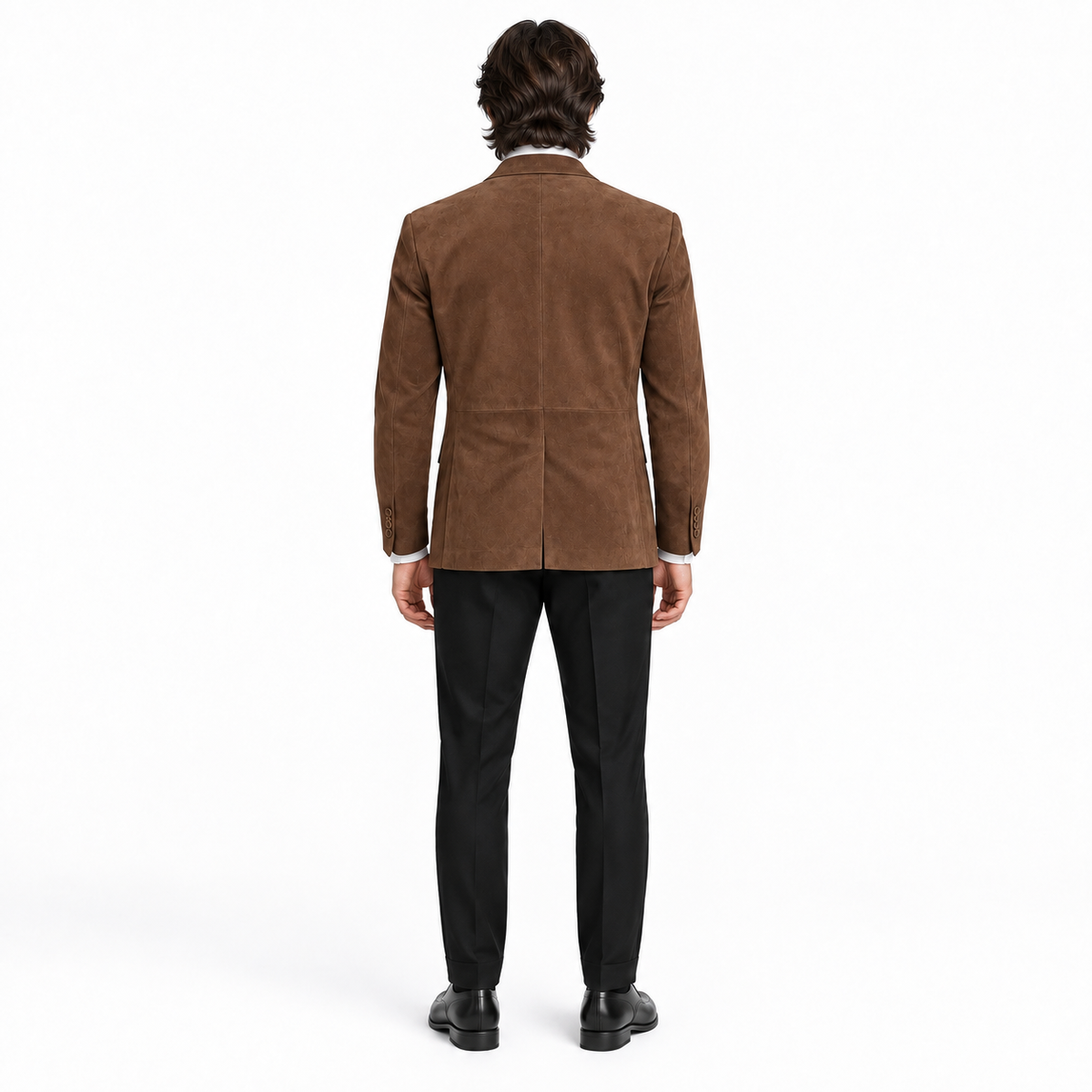 Men Brown Premium Original Suede Leather Blazer